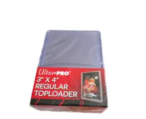 Pakje Ultra Pro 3" x 4" Regular Toploaders in rode verpakking