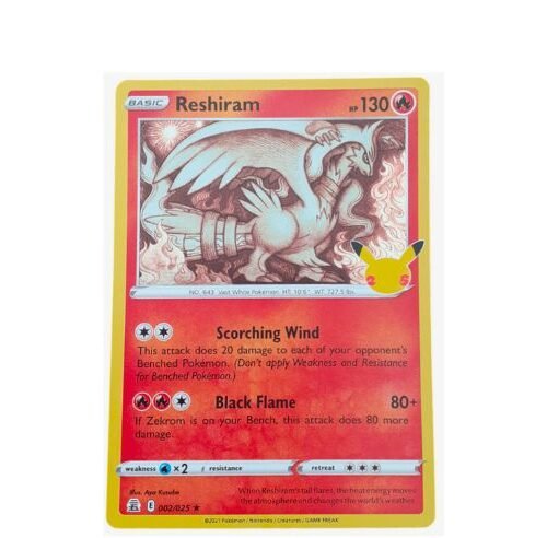 Pokemon TCG Celebrations Reshiram 2/25