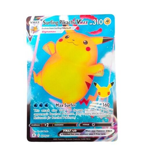 Pokemon TCG Celebrations Surfing Pikachu VMAX 9/25