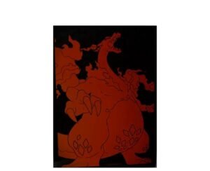 Losse Champion's Path sleeve met oranje Gigantamax Charizard-silhouet op zwart