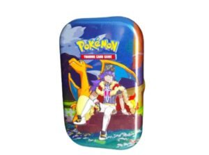 Lege mini tin met Leon en Charizard, vooraanzicht