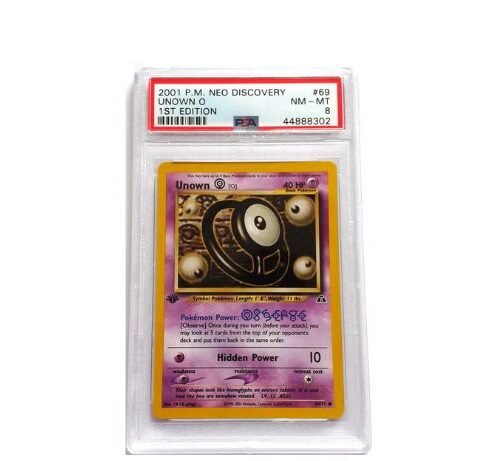 Unown O 69/75 eerste editie Neo Discovery PSA 8