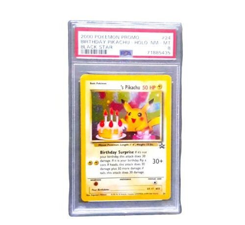 Birthday Pikachu Black Star Promo PSA 8