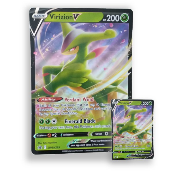 Pokemon TCG Virizion V jumbo Pokemonkaart 1 Pokemon TCG Virizion V jumbo Pokemonkaart