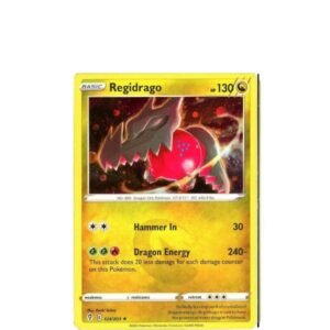 Pokémon-kaart Regidrago 124/203 uit Evolving Skies, cosmos holo met Hammer In en Dragon Energy