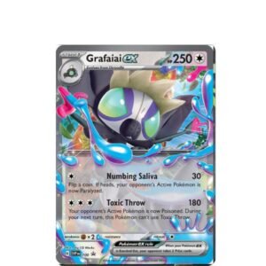 Grafaiai ex SVP 100 promo Pokémon-kaart, vooraanzicht met de aanvallen Numbing Saliva en Toxic Throw